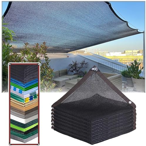 SSFMSF Sun Shade Sail, Awning Sun Protection Net with Eyelet 90% Shade Cloth Greenhouse Garden Umbrella, for Garden Vegetables Flower Patio Cover Plants Pergola Shade. (Black 12-Pin ｜ 3 * 3m)