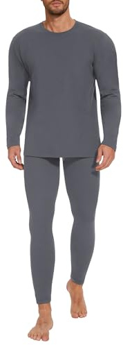 AKKQHH Thermal Underwear Men's Ski Underwear Warm Thermal Underwear Set Long Underwear Men's Functional Underwear Soft Thermal Underwear for Winter, darkgray, M