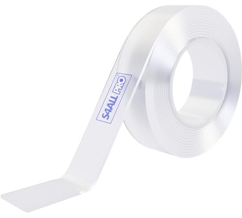 Double Sided Heavy Duty Mounting Tape, Strong Nano Extra Large 5 Metres Clear Multipurpose Adhesive, Picture Hanging Strips, Removable Sticky Pads for Poster and Wall Decor (5.0m * 3cm)