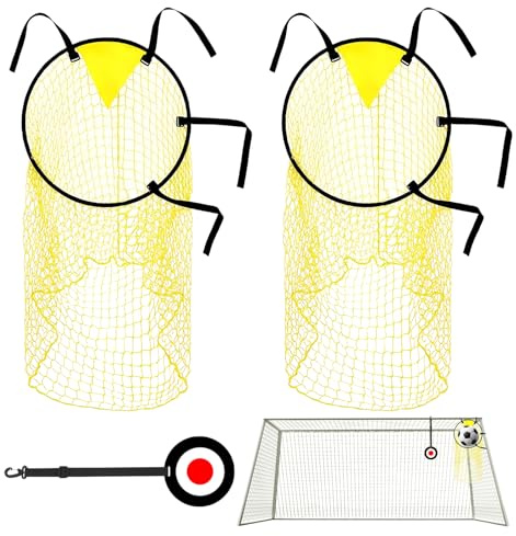 2 Stück Fußballtor Zielnetz, Fussball Trainingszubehör, Fußballzielnetz Für Training, Fußball Zubehör Torzonen, Fußball-Balltasche, Für Schießgenauigkeit Verbesserung 45×59CM