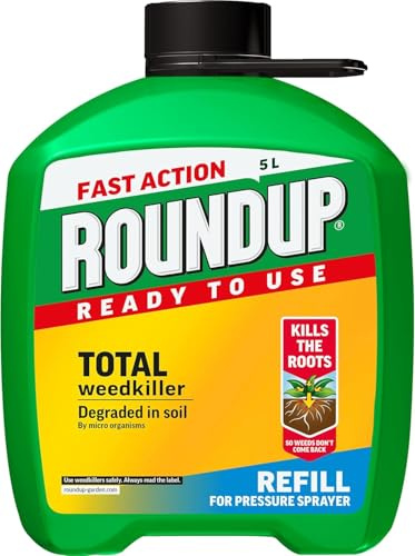 Roundup Total Weed Killer Ready to Use 1L, 5L Pump N Go, 5L Refill | Kills Weeds to the Root Fast, Ideal for Patios, Paths, Driveways, Gravel (Pump N Go Refill 5L)