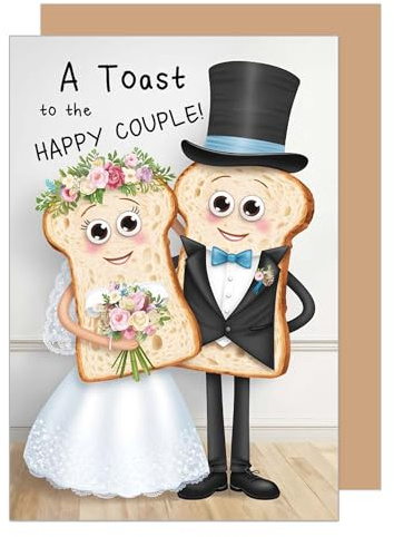 Edition Seidel Premium Glückwunschkarte zur Hochzeit mit Umschlag. Hochzeitskarte Grußkarte Karte mit englischem Text für Brautpaar Mann & Frau Mr. & Mrs. Just Married Toast (H507 SW025)