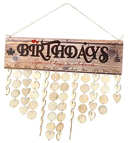 Angoily DIY Holz Geburtstagskalender Set Kreativer Wandkalender aus Naturholz Einfaches Zusammenbauen ohne Werkzeug Deko für Feiern und Anlässe Tischdeko