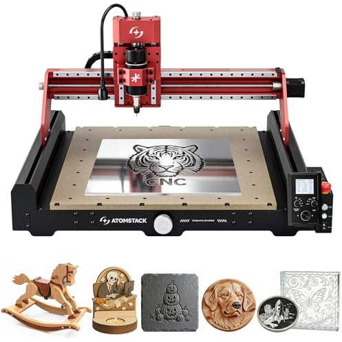 ATOMSTACK C4 Pro CNC Fräsmaschine, 200W Spindel, 4 Achsen zur Bearbeitung von PCB, MDF, Acryl, PVC, Holz, Aluminium, Offline-Steuerung, Graviermaschine Arbeitsbereich 420 × 420 mm