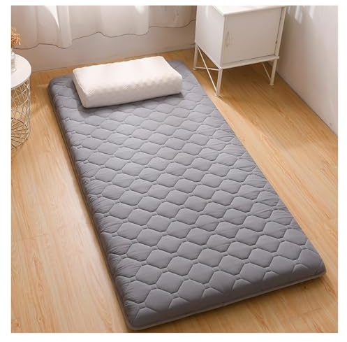 Colchón grueso japonés portátil para futón, tapete plegable para dormitorios, tumbona doble/individual, 90 x 200 cm, solución de ropa de cama gris