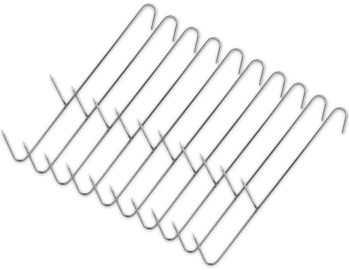 A&N Lot de 10 crochets de fumage à double pointe, 5 mm - 20 cm de long - Crochets à viande solides - Parfaits pour le poisson, la viande, la saucisse et le fromage - Construction robuste - Antirouille