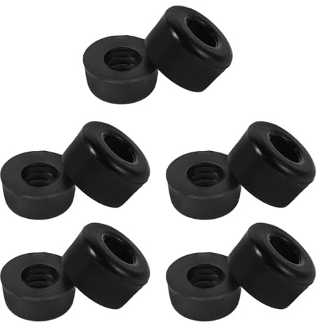GRIRIW Bujes para Ejes de Patinetas 10 Piezas Negros Amortiguadores para Longboard Accesorios Deportivos Antichoque para Skate Repuestos Compatibles para Patines y Skateboarding