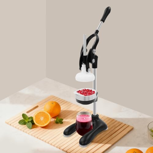 Spremiagrumi professionale in acciaio inox, spremiagrumi a leva manuale per arance, limone, melograni e limoni, spremiagrumi a mano per casa, bar e ristoranti di succhi freschi (nero)