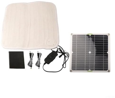 UrbanHui Solar-Heizmatte für Haustiere, wasserdichte Heizdecke mit einstellbarer Temperatur, für Wärme bei kaltem Wetter und Außenbereich, Größe 42 x 29 x 3 cm
