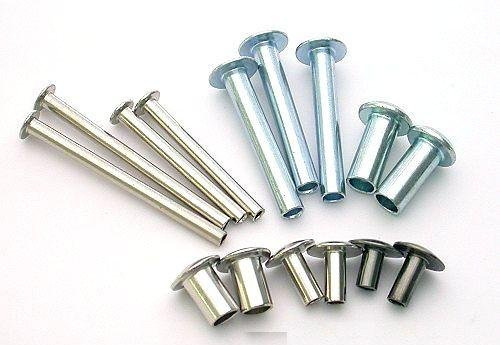 18-8 Stainless Steel Semi-Tubular Rivet, .085-.089 Body Diameter, 5/32 Length, 9/64 Head Diam., OVAL Head Style, 100 piece box
