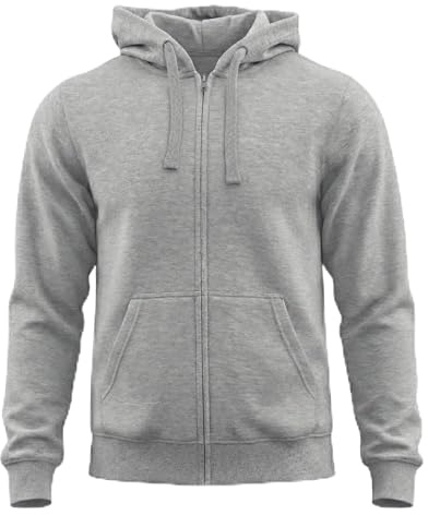 ROCK-IT Apparel I Giacca con Cappuccio da Uomo con Zip I Felpa con Cappuccio di Ottima qualità Molto Morbida e Robusta per Il Tempo Libero o Il Lavoro I [XS-5XL] Grigio Melange 5X-Large
