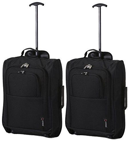 5 Cities The Valencia Collection Handgepäck Set of 2 TB023-830 Black, 55 cm, 42 L, Schwarz