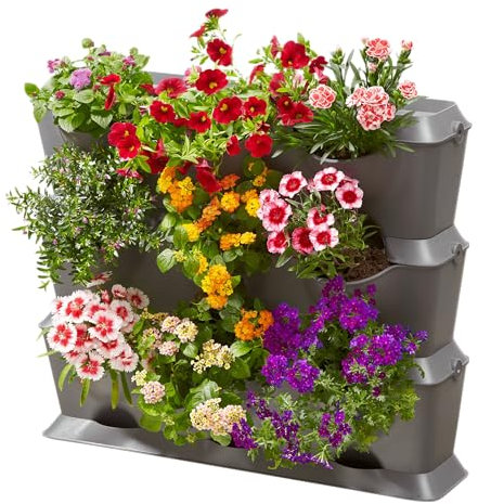 Gardena NatureUp! Basis Set Vertikal: Pflanzenwand zur vertikalen Begrünung von Balkon/Terrassen/Innenhöfen, Basisset für 9 Pflanzen, erweiterbares Stecksystem mit Klipps, wetterbeständig (13150-20)
