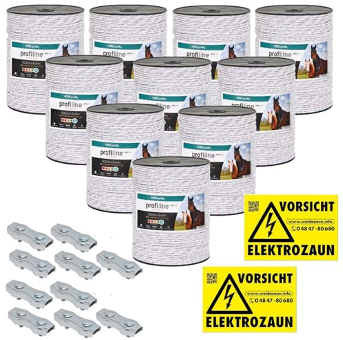 VOSS.farming 5000m Kunststofflitze 6mm mit Litzenverbindern Weidezaunseil Weidezaun Litze Kordel