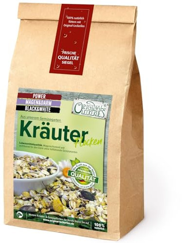 ORIGINAL LECKERLIES® Kräuter-Flocken-Mix, 2 kg magenfreundlich, Hundeflocken mit duftenden Kräutern und wertvollem Fenchel, Haferflocken, Barf Zusatz Hund Hundefutter – Naturprodukt für Hunde