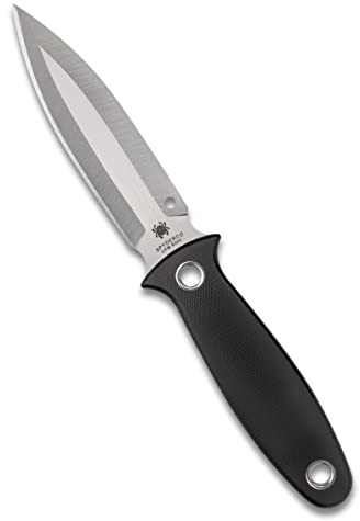 Spyderco Black G-10 Nightstick Fixed Blade Knife Full Tang S30V Stainless Knives