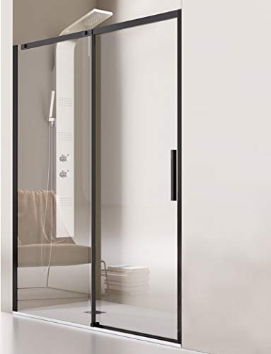 Seulement 1 porte coulissante - Verre de sécurité de 8 mm - Modèle Luna Black (136-140 cm)
