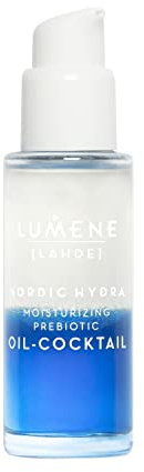 LUMENE Nordic Hydra Moisturizing Prebiotic Oil-Cocktail | Aceite facial bifásico para pieles deshidratadas y reparación de la barrera cutánea | Con aceites botánicos nórdicos y prebióticos | 30 ml