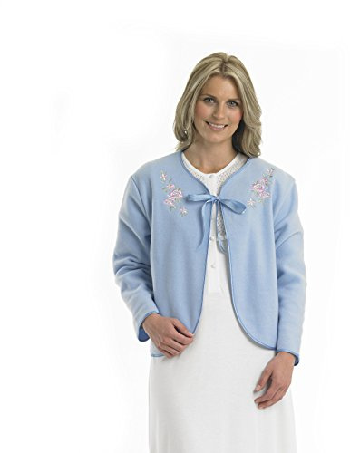 Slenderella Veste de lit en polaire avec nœud ruban - Bleu - 40-42