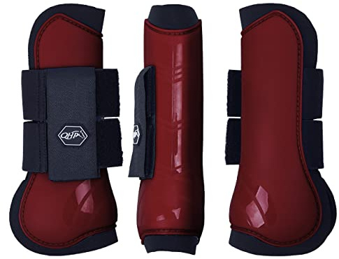 QHP Hartschalen-Gamaschen vorne innen Neopren Klettverschluss (Shetty, Porto red)