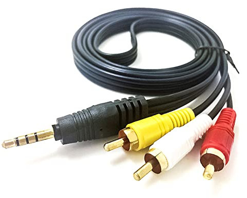 ezqnirk 1pcs 3.5mm Jack to 3 RCA masculin audio Vidéo AV Câble Aux Cordon stéréo 3RCA Convertisseur Fil approprié pour le haut-parleur TV Box CD Lecteur DVD,1.5m