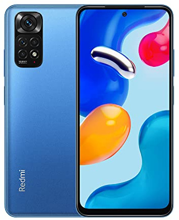 Xiaomi Redmi Note 11S Smartphone, 6Go RAM 64Go ROM, 6,43 AMOLED DotDisplay, processeur MediaTek Helio G96, caméra Quadruple AI 108MP (Bleu)