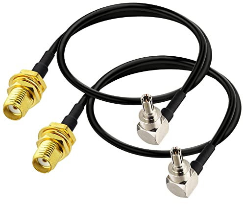 Eightwood SMA Cavo 4G LTE Antenna CRC9 Maschio ad right angel con SMA Cavo prolunga per antenna femmina paratia RG174 6 pollici 30cm 2 pezzi per router 4G 2G 3G 4G LTE Antenna Mobile UMTS