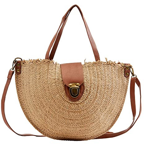 Alyna Style Damen-Handtasche - Umhängetasche für den Sommer mit aktuellem und modernem Stil, Strohhalmtasche für Damen, Weidengeflecht, Umhängetasche im Bohemian-Stil, aus robustem Stroh