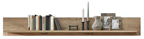 BELLANO Wandboard in Viking Eiche Optik - Hochwertiges und vielseitig einsetzbares Wandregal - 185 x 25 x 22 cm (B/H/T) | Schweberegal in Viking Eiche mit Graphit, robustes Holzregal geeignet für Wohnzimmer, Schlafzimmer oder Flur