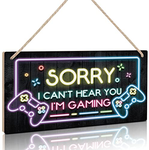 TOARTi Gaming Sign - Sorry I can’t hear you I am Gaming for Boys Bedroom