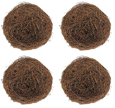 BYNYXI 4 Stück Rattan Vogelnest, 20cm Künstliches Osternest Schaum Wachteleier Festival Ostern Deko Handgemacht Frühling Zweige Rattan Nest für Ostern Tischdeko Basteln Foto Requisiten