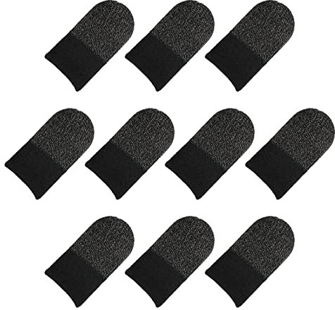 sourcing map Mobile Gaming Finger Sleeve Controller Finger Thumb Sleeve Grey/Black, Anti-Sweat Breathable, for Mobile Phone Game, Pack of 20
