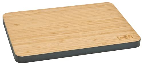 Lurch 10781 Bambusbrett klein Schneidbrett für Lebensmittel Aller Art 25 x 17 x 1,5 cm Iron Grey