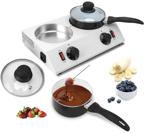 Fondoir à Chocolat électrique 2 Réservoirs pour Fondre le Chocolat 80 W Machine à fondre au chocolat électrique pour Fondre le Chocolat Melting Pot avec Commande Manuelle