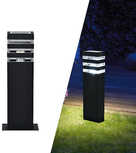 Mengjay Wegeleuchten Außen Pollerleuchten,LED Außen-Standleuchte Weg-Beleuchtung,E27 Schwarz Gartenlampe IP23 Außenleuchte,Stehlampe für Garten (B)