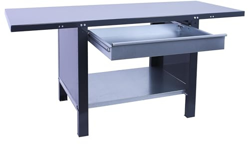 SimonRack Banco de Trabajo Taller, Capacidad Carga 700 kg, 830x1500x730 mm, Mesa de Trabajo, 1 Cajón, Antracita - BT6 PRO