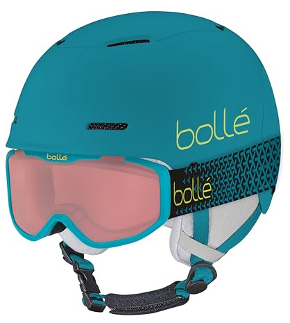 bollé - COMBO | Ski Helmet and Goggles | B-FUN JR ROCKET, Blue & Yellow Matte, Vermillon Cat 2, Extra Small, Snow Helmets, Unisex, Children