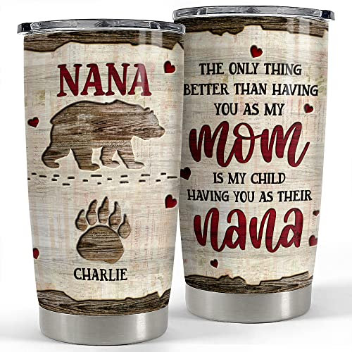 Thermo Cup 590ml Thermal Coffee Cup Eco-Friendly Insulated Travel Mug for Dad Valentine's Day Christmas Personalized Nana Bear Tumbler Custom Kids