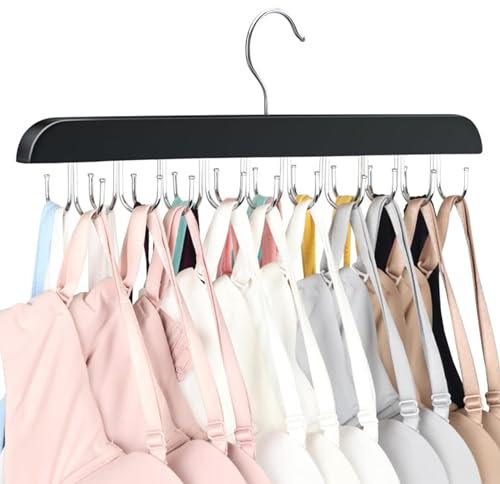 Greyoe Porte Foulard Lot de 1, Porte Cravate, Porte Rangement Ceinture, Porte-Sac Suspendu Ceinture Cravate Crochet Organisateur Porte pour Cravates, écharpes, Châles, Noir(20 Crochet)