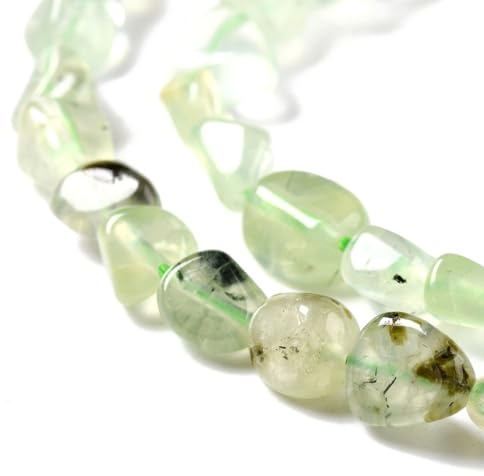 Stiesy Perline naturali di prehnite perline di pietra preziosa 5-8 mm pepite irregolari perline di pietra verde chiaro burattate perline di pietra per la creazione di gioielli fai da te braccialetti