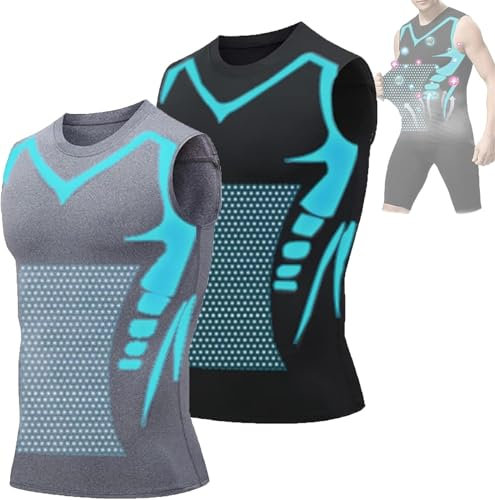 Shaperluv Shaperluv Tanktop für Herren, Shaperluv Tank 2.0, formendes ärmelloses Kompressionsshirt, Schwarz / Grau, L