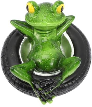 Milisten Schwimmender Frosch Teichdeko Harz Gartenfigur Wasserbecken | Lustige Außendekoration mit detailreicher Optik für Teiche, Minipools und kreative Gartenbereiche