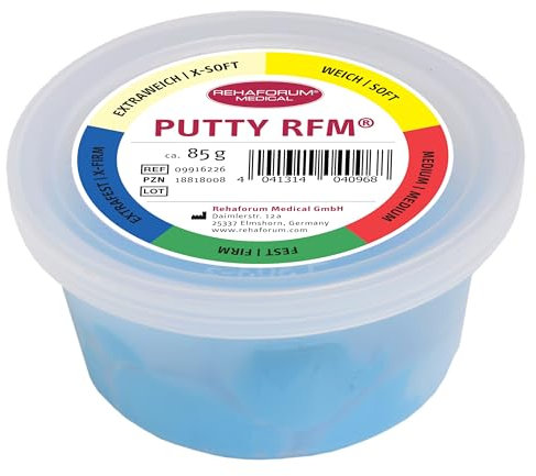 Rehaforum Therapieknete 85g, Putty für Handtraining, Therapie Knetmasse Knete, Verschiedene Stärken/Farben Stressabbau & Entspannung Förderung der Feinmotorik Stärkung der Handmuskulatur