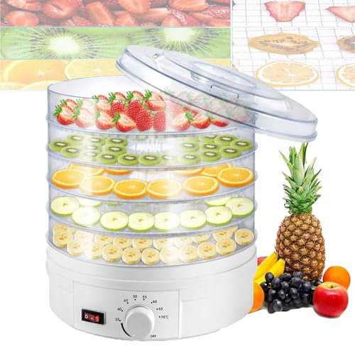 Déshydrateur Alimentaire 5 Plateaux, Déshydrateur 345W Pour Herbes, Déshydrateur De Viande Pour Viande Séchée, Contrôle De Température 158 °f, Pour Fruits,Yaourts,Légumes,Pour Animaux De Compagnie