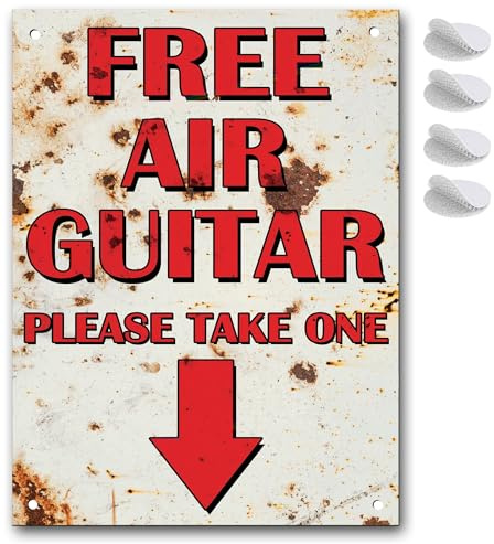Metal Signs Bar Accessories for Home Pub or Man Cave Sign - Air Guitar Garden Bar Outdoor Funny Plaques Gifts for Men in their Mancave