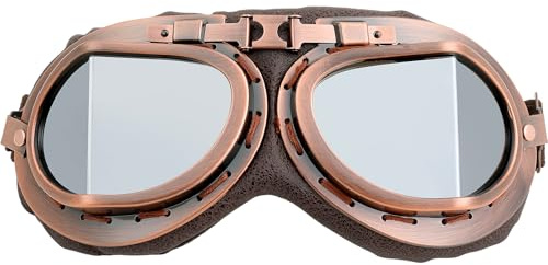 DREAMIZER Vintage Motorradbrille Punk-Stil Dirtbike Brille Winddicht Pilotenbrille ATV Motocross Brille Staubdicht Motorradbrille Herren Damen