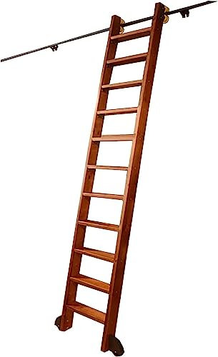 Robustes Roll-Leiter-Schienen-Hardware-Kit für Bücherregal, Lager, Bar, Schrank, Heimbüro, Schiebeleiter, Schienen-Set (keine Leiter im Lieferumfang enthalten)