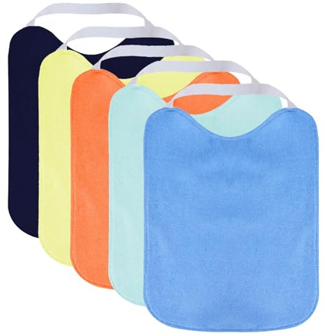 SLOSH Bavaglini Impermeabili con Elastica Elastico Bavaglino Impermeabile per Asilo Bavaglini Grandi Lavabili Panno per Ruttino Pappa Svezzamento per Bambini 0 a 3 Anni (Verde)