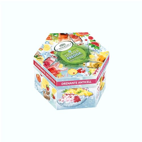 L'Angelica, Cofanetto Tisane Funzionali Fredde, Zero Calorie, 60 Filtri | Idea Regalo, Tisane Miste, Drenante Anticell, Sgonfiante Digestiva, Ventre Piatto