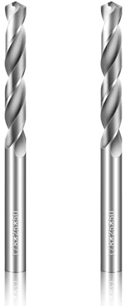 1/8 Drill Bits Solid Carbide Drill Bits, Tungsten Carbide Drill Bit Set, Metal Drill Bit Set for Stainless Steel Hardened Steel Cast Iron Alloy Copper, 2-Pieces